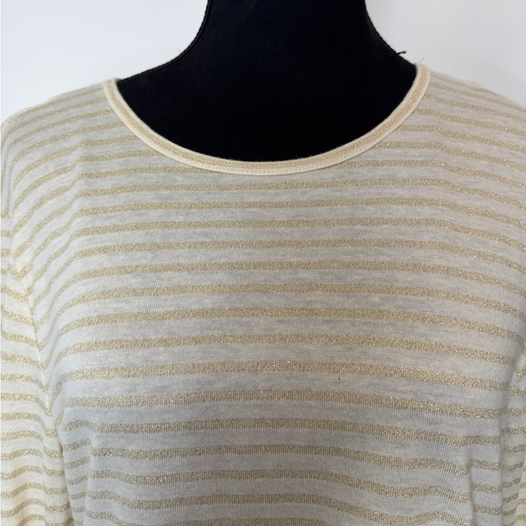Ralph Lauren Striped Long Sleeve Top Cream - Picture 7 of 9